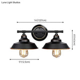 Vintage 2-Head Metal Wall Sconce Light For Bathroom Vanity