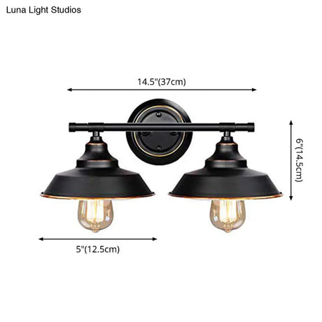 Vintage 2-Head Metal Wall Sconce Light For Bathroom Vanity