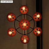 Vintage 3/7-Head Pendant Lighting | Antique Style Dark Rust Metal Chandelier For Restaurants