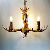 Vintage Beige Resin Antler Chandelier Pendant Light For Restaurant - Hanging Fixture 3 /