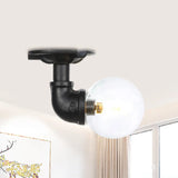 Vintage Black Glass Ball Semi Flushmount Led Ceiling Flush Mount For Hallways / A