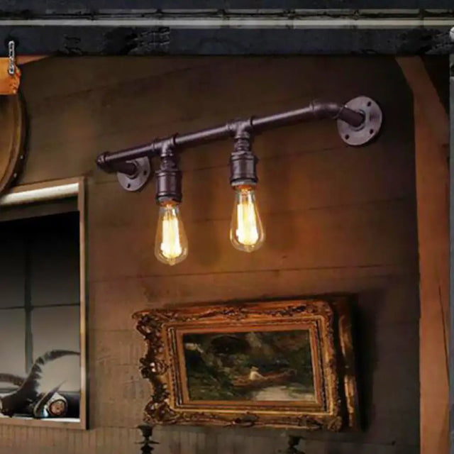Vintage Black Linear Wall Sconce Lamp For Bar - 2/4 Light Fixture In Metallic Finish 2 /