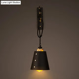 Vintage Black Metal Cone Wall Lamp - Stylish Sconce Light Fixture For Dining Room