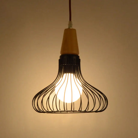 Vintage Black Metal Pendant Lamp For Restaurant With Diamond Urn And Pumpkin Design /