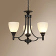 Vintage Black Pendant Light With Elegant White Glass Bell Shape For Dining Room 3 /