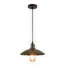 Vintage Black Scalloped Pendant Light - Metal 1-Light Suspension Lighting For Dining Room / Downrods