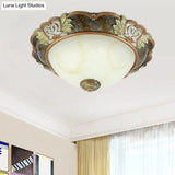 Vintage Bowl - Shape Resin Ceiling Light Fixture - 2/3 Heads Brass Finish 13’/17’/19.5’ Wide