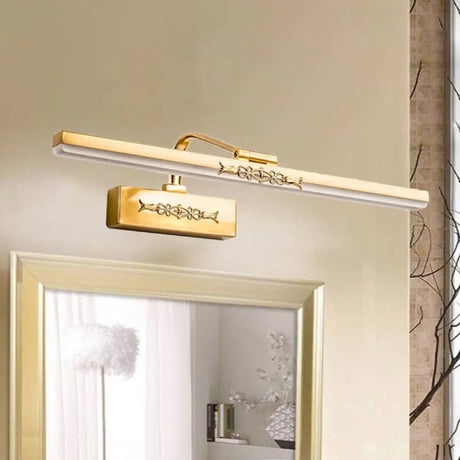 Vintage Brass Finish Integrated Led Wall Sconce Light - 15 Width /