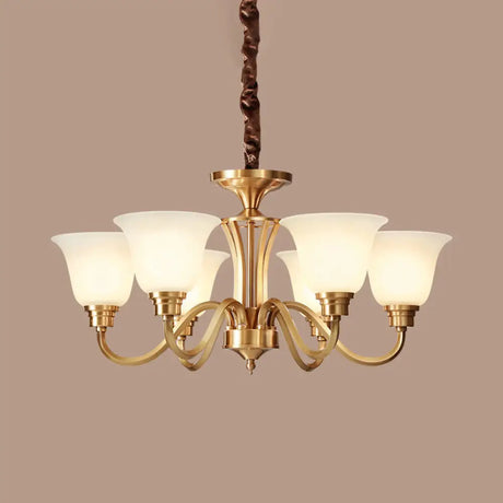 Vintage Brass Pendant Chandelier With Frosted Glass For Flared Stair Ceilings 6 /