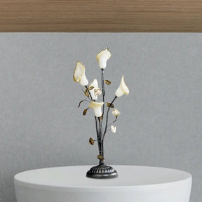 Vintage Bronze Metal Led Nightstand Light: 5-Head Flower Night Lighting For Living Room