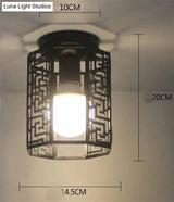 Vintage Ceiling Lights Lustre Luminaria Led Lamp Loft Iron Cage Fixtures Lighting