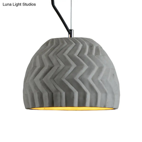 Vintage Cement Grey Dome Ceiling Light Coffee House Hanging Lamp Fixture 1 Head 6’ Or 10’ Wide