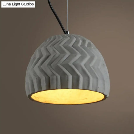 Vintage Cement Grey Dome Ceiling Light Coffee House Hanging Lamp Fixture 1 Head 6’ Or 10’ Wide