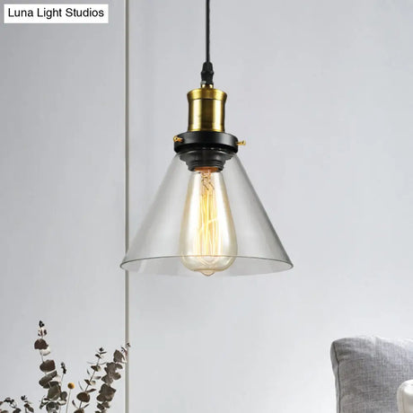 Vintage Clear Glass Hanging Ceiling Light With Brass Finish Ideal For Living Room Décor