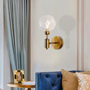 Vintage Clear Glass Wall Sconce Lighting With 1/2 Lights Orb Black/Gold Fixture 1 / Gold