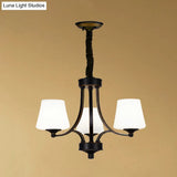 Vintage Cream Glass Chandelier Pendant Light - Elegant Hanging For Living Room