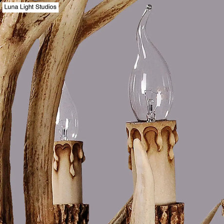 Vintage Deer Horn Resin Chandelier Pendant Light - Stylish Dining Room Hanging Lighting