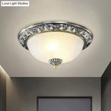 Vintage Dome Glass Flush Mount Ceiling Light Fixture - 2 Bulbs Brass/Bronze/Copper Finish