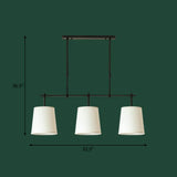 Vintage Fabric Pendant Light With 3 Bulbs Ideal For Dining Room White