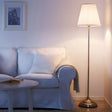 Vintage Fabric Standing Floor Lamp With Pleated Brown Shade & Pull Chain For Living Room - 1 Head