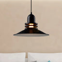 Vintage Flare Iron Hanging Ceiling Lamp For Restaurants - Black