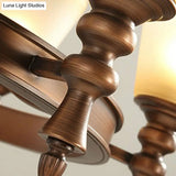 Vintage Frost Glass Coffee Chandelier - Stylish Pendant Light For Living Room