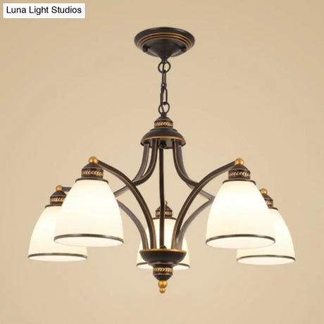 Vintage Frosted Glass Chandelier Pendant Light For Living Room Decor
