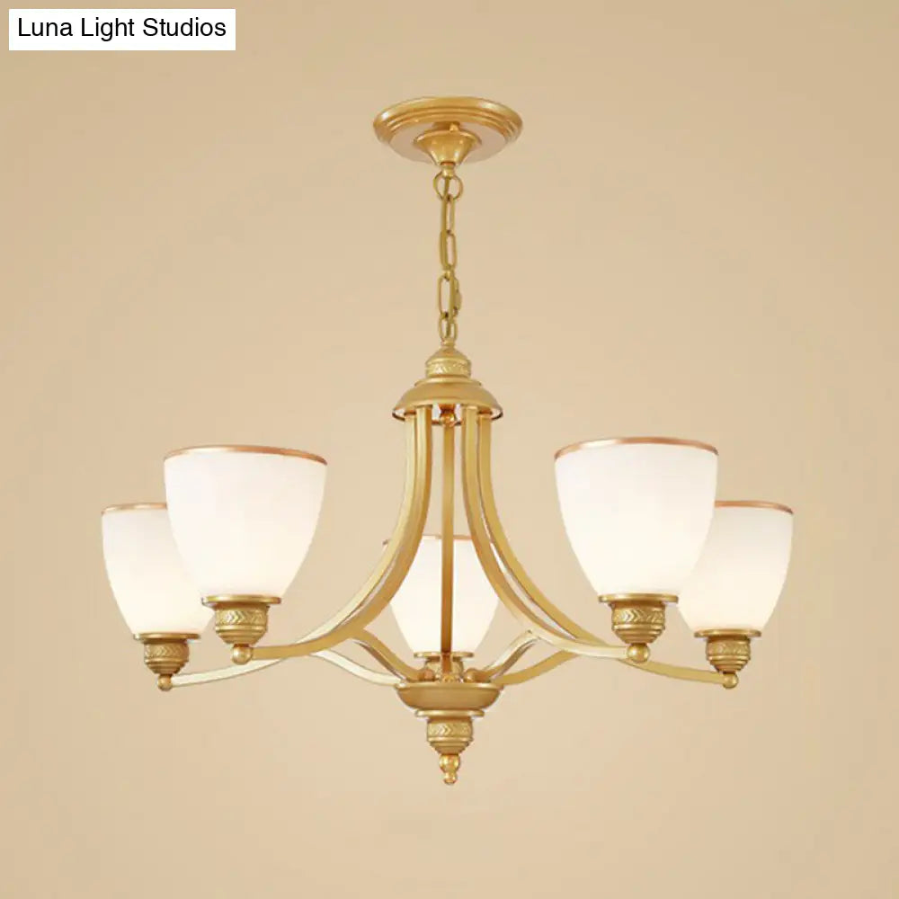Vintage Frosted Glass Chandelier Pendant Light For Living Room Decor