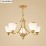 Vintage Frosted Glass Chandelier Pendant Light For Living Room Decor