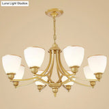 Vintage Frosted Glass Chandelier Pendant Light For Living Room Decor