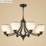 Vintage Frosted Glass Chandelier Pendant Light For Living Room Decor
