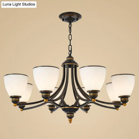 Vintage Frosted Glass Chandelier Pendant Light For Living Room Decor