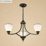 Vintage Frosted Glass Chandelier Pendant Light For Living Room Decor