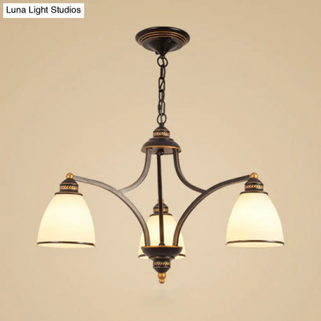 Vintage Frosted Glass Chandelier Pendant Light For Living Room Decor