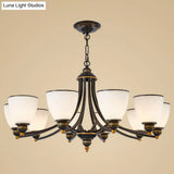 Vintage Frosted Glass Chandelier Pendant Light For Living Room Decor