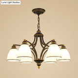 Vintage Frosted Glass Chandelier Pendant Light For Living Room Decor