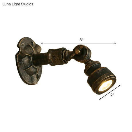 Vintage Industrial Bronze Wall Lamp - 1 Head Water Pipe Sconce For Corridor