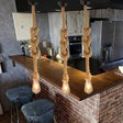 Vintage Industrial Exposed Bulb Pendant Light With Natural Rope - Perfect For Restaurants And