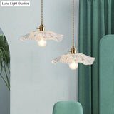 Vintage Industrial Pendant Lamp - Flower Shape Shade With Clear Glass