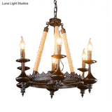 Vintage Industrial Pendant Light With Exposed Bulbs - 3/6 Heads Metal Ceiling Fixture For Living