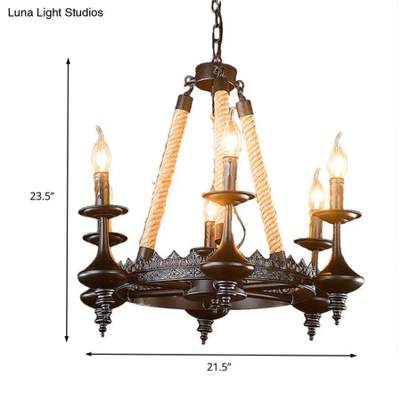 Vintage Industrial Pendant Light With Exposed Bulbs - 3/6 Heads Metal Ceiling Fixture For Living