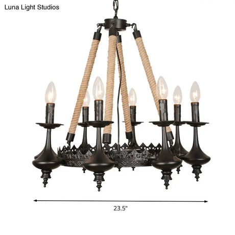 Vintage Industrial Pendant Light With Exposed Bulbs - 3/6 Heads Metal Ceiling Fixture For Living