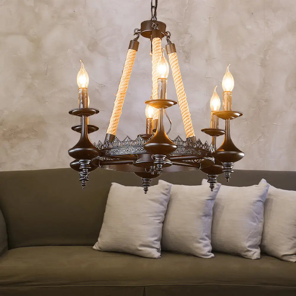 Vintage Industrial Pendant Light With Exposed Bulbs - 3/6 Heads Metal Ceiling Fixture For Living