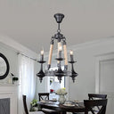 Vintage Industrial Pendant Light With Exposed Bulbs - 3/6 Heads Metal Ceiling Fixture For Living