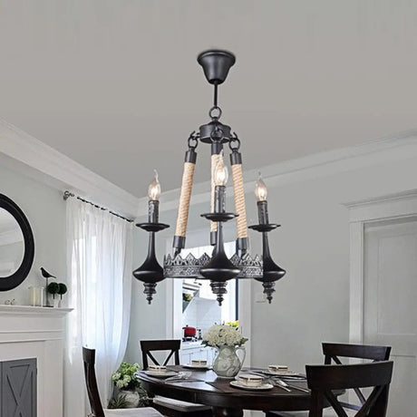 Vintage Industrial Pendant Light With Exposed Bulbs - 3/6 Heads Metal Ceiling Fixture For Living