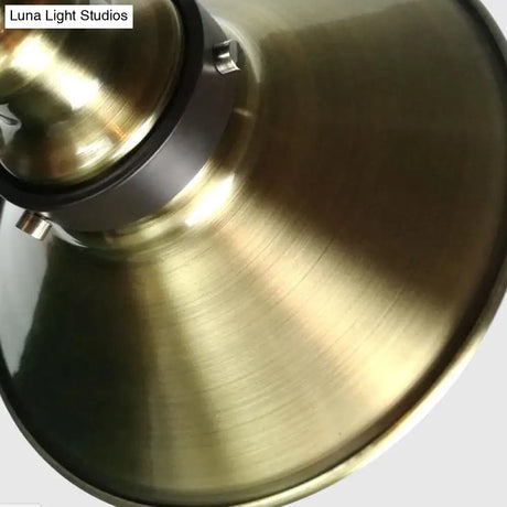 Vintage Iron Bronze Wall Light Sconce - Saucer Shade 1-Bulb Stylish Mounted Lamp For Farmhouse