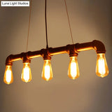 Vintage Iron Pendant Light With 5 Heads - Ideal For Restaurant Island Bars