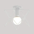 Vintage Iron Wire Geometric Flush Mount Single-Bulb Ceiling Fixture For Aisle Lighting White / B