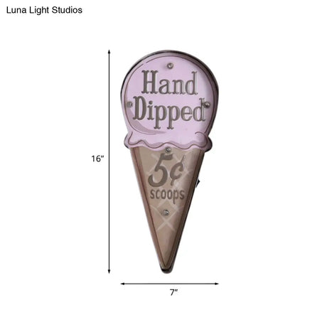 Vintage Led Wall Sconce Light - White/Brown Cake Pink Ice Cream Blue/Red Drinks Night Lamp For