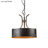 Vintage Metal Black Pendant Lamp With Elk Décor 12.5’/20’ Wide